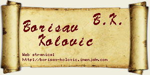 Borisav Kolović vizit kartica